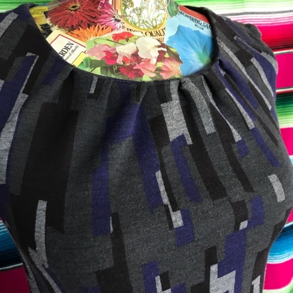 Banana Republic Graphic Geo Print Knit Dress Belte - Picture 2 of 8